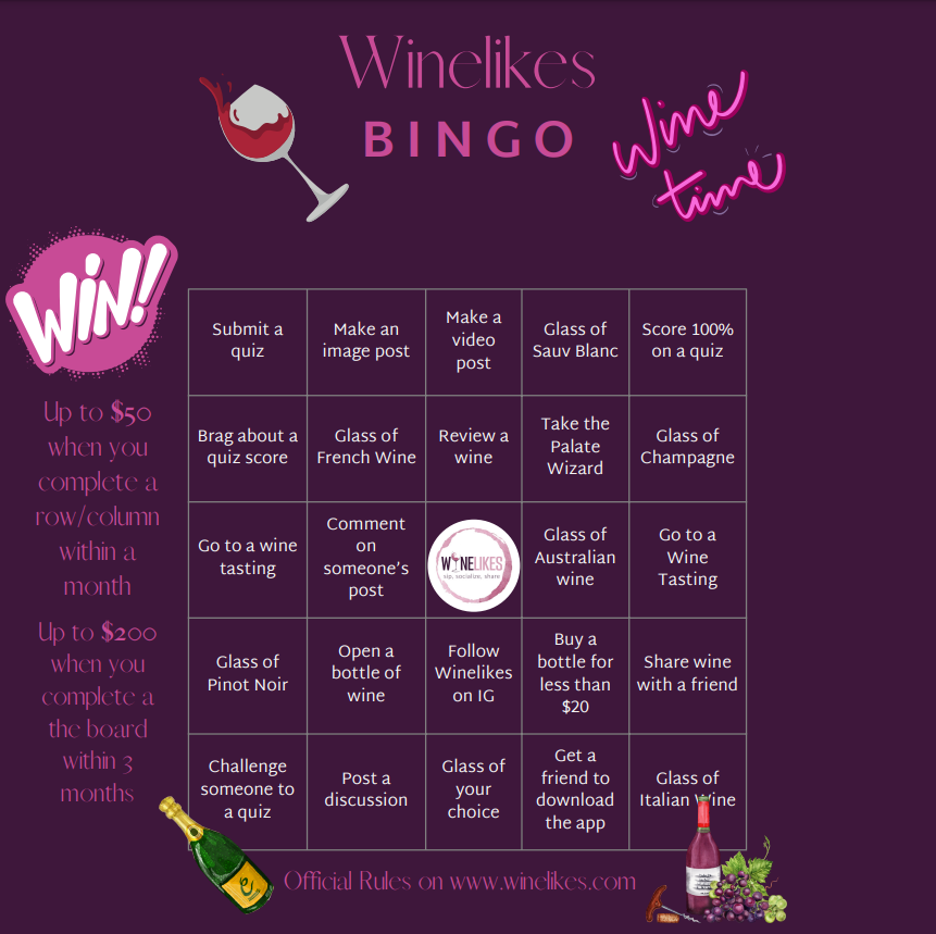 wine bingo board